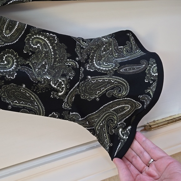 Michael Kors Elegant Black and Green Paisley Dress size large - Picture 4 of 8